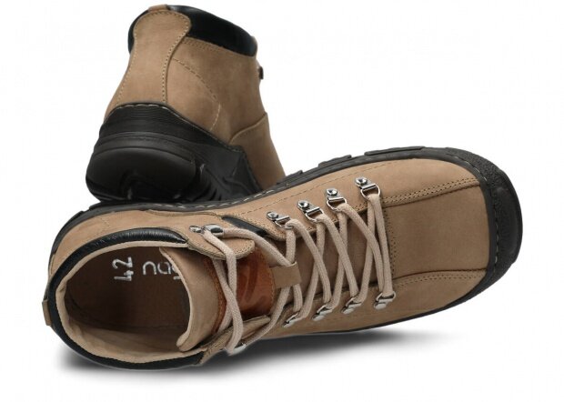 Men's trekking ankle boot NAGABA 456 beige barka leather