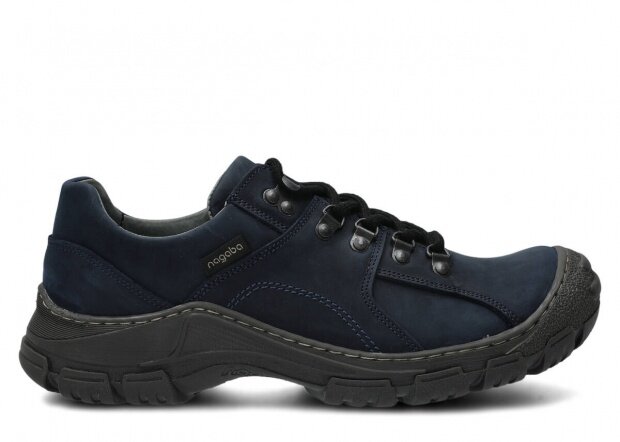 Men's shoe NAGABA 457 navy blue crazy leather