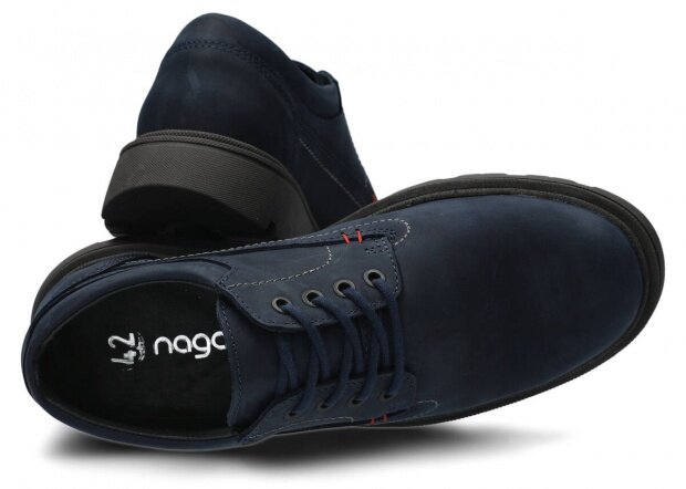Men's shoe NAGABA 475 navy blue crazy leather
