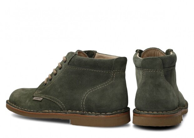 Men's ankle boot NAGABA 076 khaki velours leather
