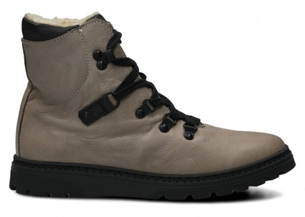 YOUTH SHOE MODEL 095 GRAY T RUSTIC + SHEEPSKIN - SIZE 37
