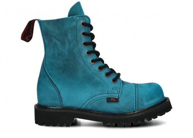 Combat booty NAGABA 8H turquoise crazy leather