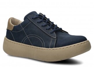 Shoe NAGABA 016<br /> navy blue crazy leather