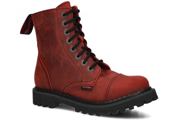 Combat booty SHARK NAGABA 8H red crazy leather