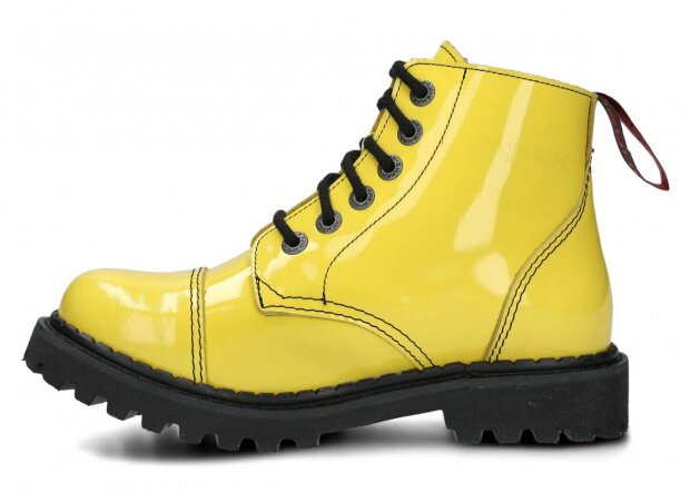 Combat booty SHARK NAGABA 6H yellow lacquer leather
