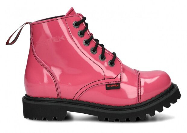Combat booty SHARK NAGABA 6H pink lacquer leather