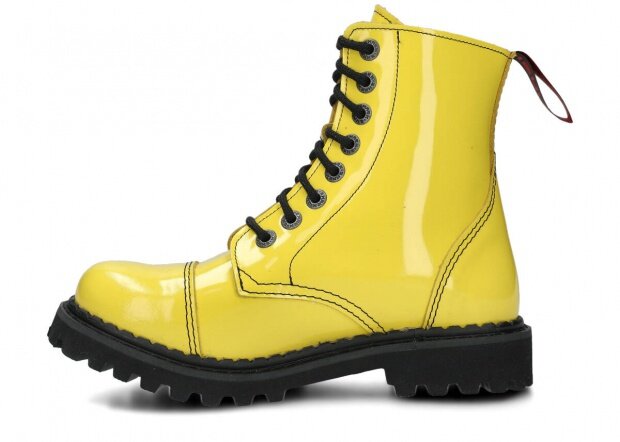 Combat booty SHARK NAGABA 8H yellow lacquer leather