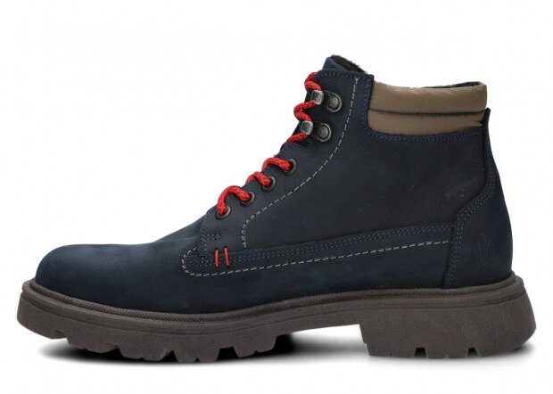 MEN ANKLE BOOTS MODEL 441 NAVY BLUE CRAZY + FELT - SIZE 42