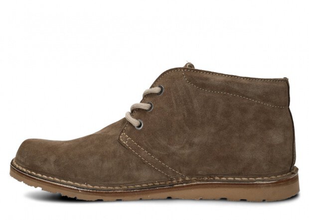 MEN ANKLE BOOTS MODEL 075 OLIVE VELOURS - SIZE 47