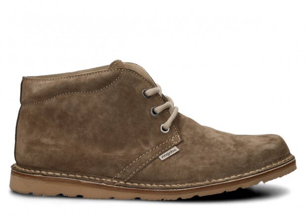 MEN ANKLE BOOTS MODEL 075 OLIVE VELOURS - SIZE 47