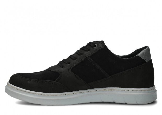 MEN SHOES MODEL 438 BLACK CRAZY LEATHER - SIZE 42