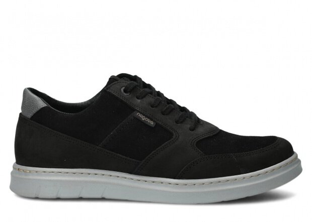 MEN SHOES MODEL 438 BLACK CRAZY LEATHER - SIZE 42