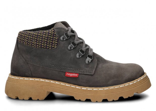 WOMEN'S ANKLE BOOT NAGABA 320 GRAPHITE CRAZY LEATHER + FELT - SIZE 38