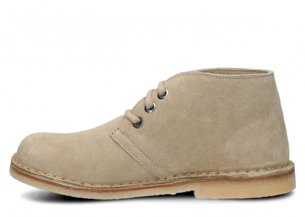 WOMEN ANKLE BOOTS MODEL 082 BEIGE VELOURS - SIZE 37