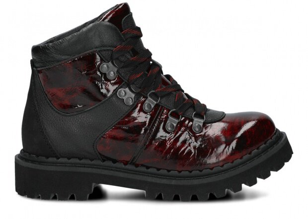 ANKLE BOOT NAGABA 621 BURGUNDY LAKIER - SIZE 37