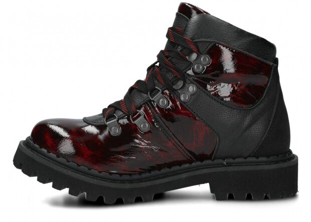 ANKLE BOOT NAGABA 621 BURGUNDY LAKIER - SIZE 37