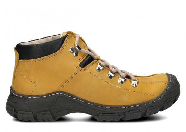 Men's trekking ankle boot NAGABA 456 yellow crazy leather