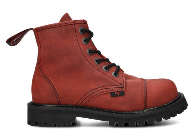 Combat booty NAGABA 6H red crazy leather
