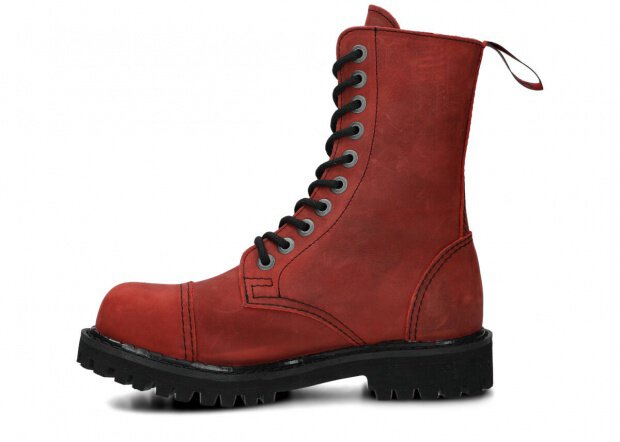 Combat booty NAGABA 10H red crazy leather