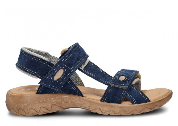 Women's sandal NAGABA 168 navy blue velours leather