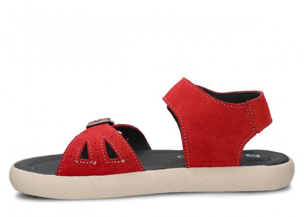 Youth shoes sandal NAGABA 027 red velours leather