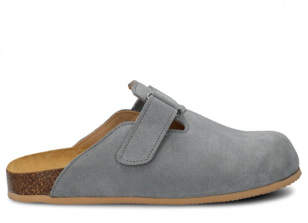 Profiled Slides NAGABA 018 grey velours leather s.  38-46