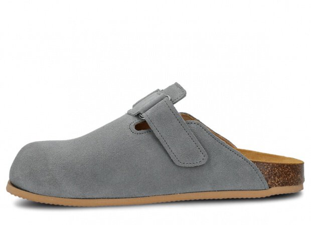Profiled Slides NAGABA 018 grey velours leather s.  38-46
