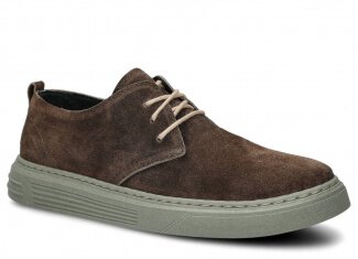 Men's shoe NAGABA 474 brown velours wax leather