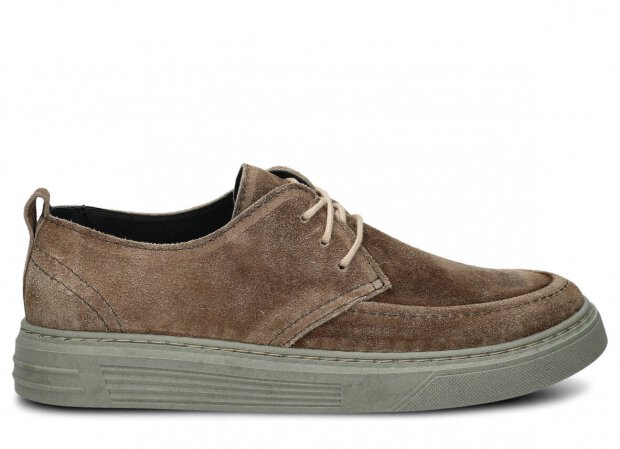 Men's shoe NAGABA 473 olive velours wax leather