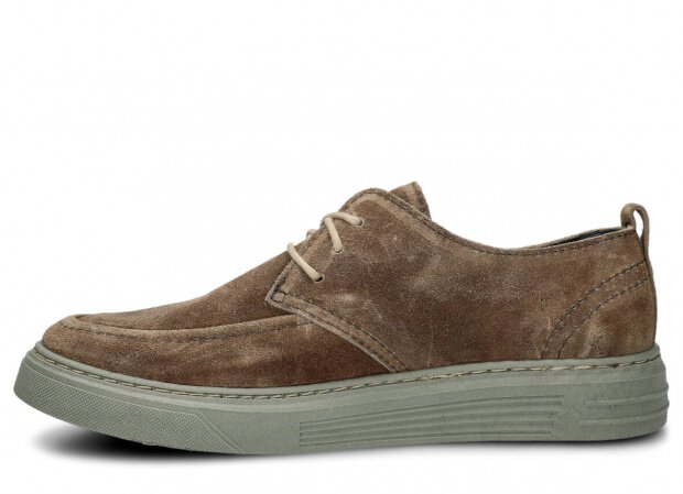 Men's shoe NAGABA 473 olive velours wax leather