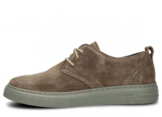 Men's shoe NAGABA 474 olive velours wax leather