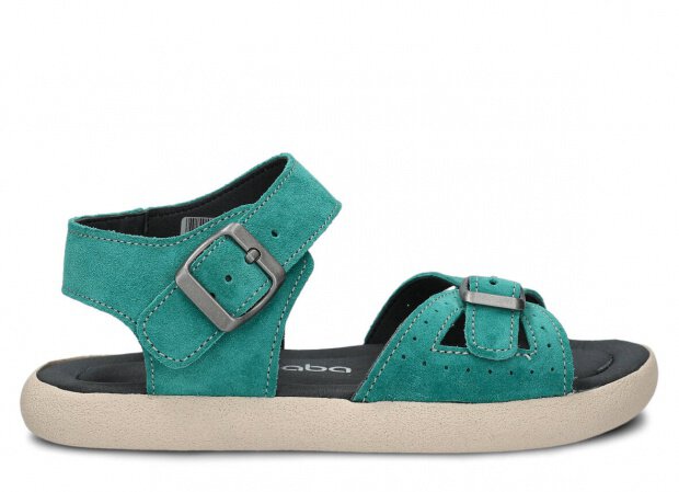 Youth shoes sandal NAGABA 027 aquamarine velours leather