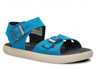 Youth shoes sandal NAGABA 027 sea-blue velours leather