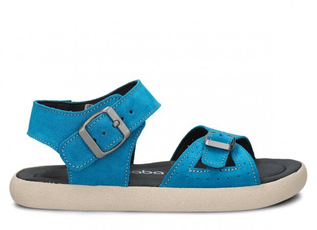 Youth shoes sandal NAGABA 027 sea-blue velours leather