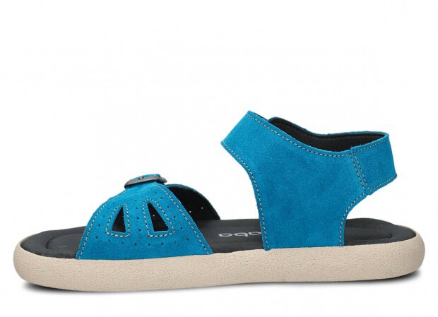 Youth shoes sandal NAGABA 027 sea-blue velours leather