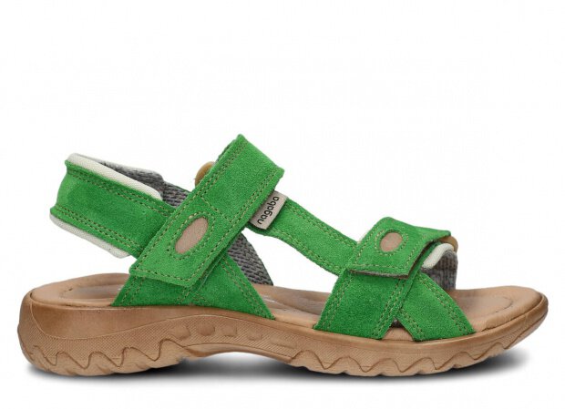 Women's sandal NAGABA 168 green grass velours leather