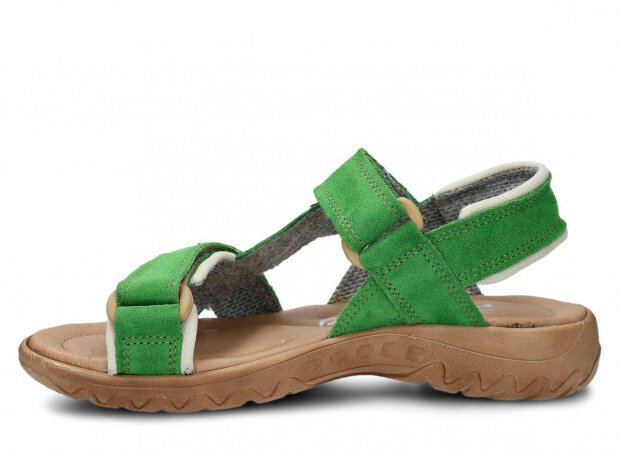 Women's sandal NAGABA 168 green grass velours leather