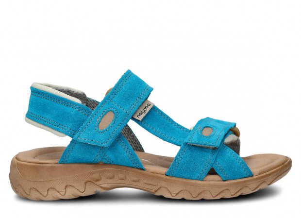 Women's sandal NAGABA 168 sea-blue velours leather