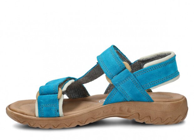 Women's sandal NAGABA 168 sea-blue velours leather