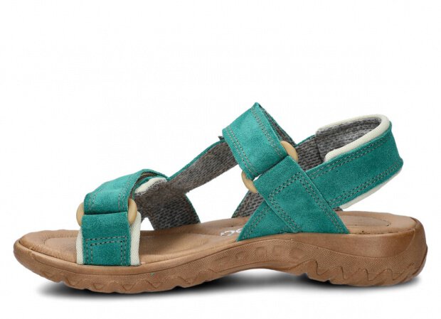 Women's sandal NAGABA 168 aquamarine velours leather