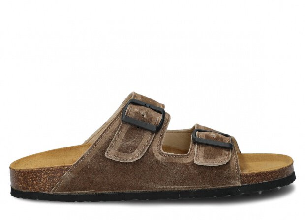 Profiled Slides - NAGABA 0172 olive velours wax leather s. 36-46