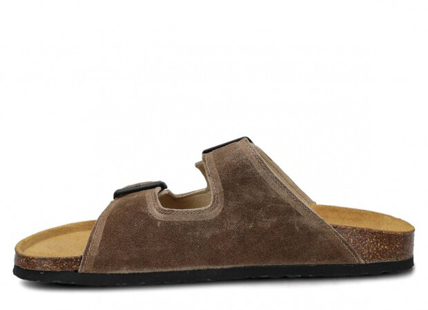 Profiled Slides - NAGABA 0172 olive velours wax leather s. 36-46