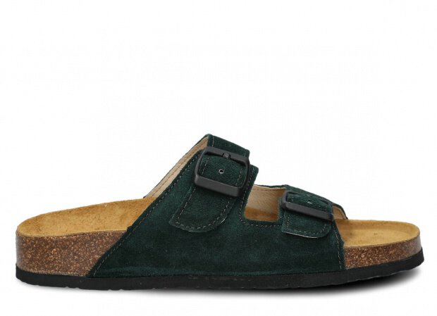 Profiled Slides - NAGABA 0172 emerald velours leather s. 36-46