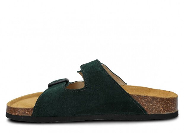 Profiled Slides - NAGABA 0172 emerald velours leather s. 36-46