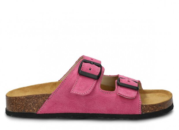 Profiled Slides - NAGABA 0172 pink velours leather s. 36-46