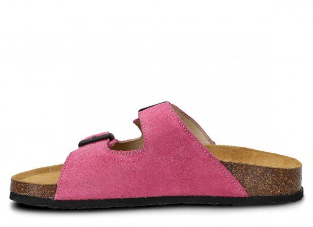 Profiled Slides - NAGABA 0172 pink velours leather s. 36-46