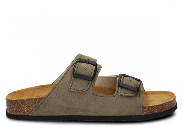 Profiled Slides - NAGABA 0172 khaki samuel leather s. 36-46