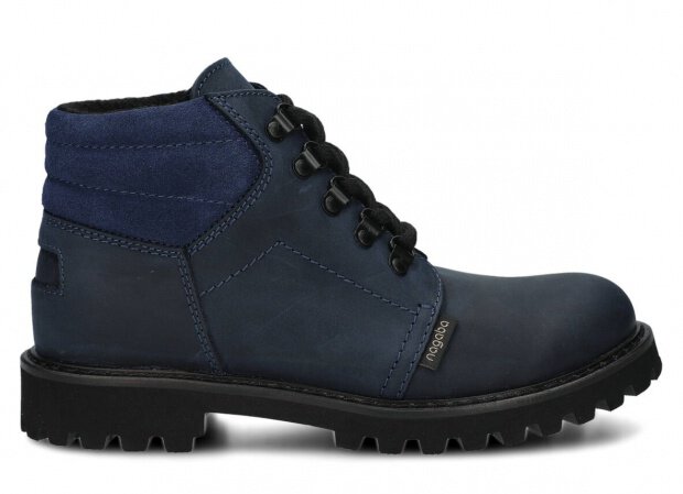 Hiking boot - NAGABA 1121 navy blue crazy leather