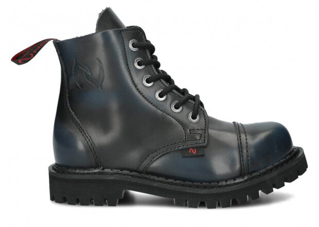 Combat booty NAGABA 6H navy blue-black kabir leather
