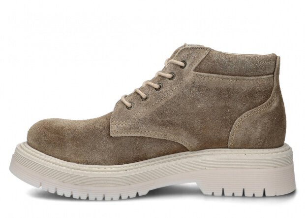 Women's ankle boot EVENEMENT EV079 olive velours wax leather